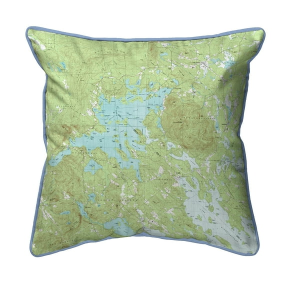 Betsy Drake HJ969 18 x 18 in. Squam Lake, NH Nautical Map Large Corded Indoor & Outdoor Pillow
