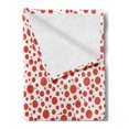 thumbnail image 2 of Abstract Soft Flannel Fleece Throw Blanket, Polka Dots on White Background Bubble Like Design Modern Pattern Print, Cozy Plush for Indoor and Outdoor Use, 50" x 60", Vermilion and White, by Ambesonne, 2 of 5