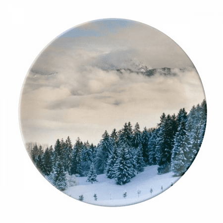 

Snow Forestry Science Nature Scenery Plate Decorative Porcelain Salver Tableware Dinner Dish