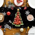thumbnail image 4 of Camino de mesa navideño negro, decoración navideña de invierno para mesa de comedor, cocina, 13 x 72 pulgadas, 4 of 5