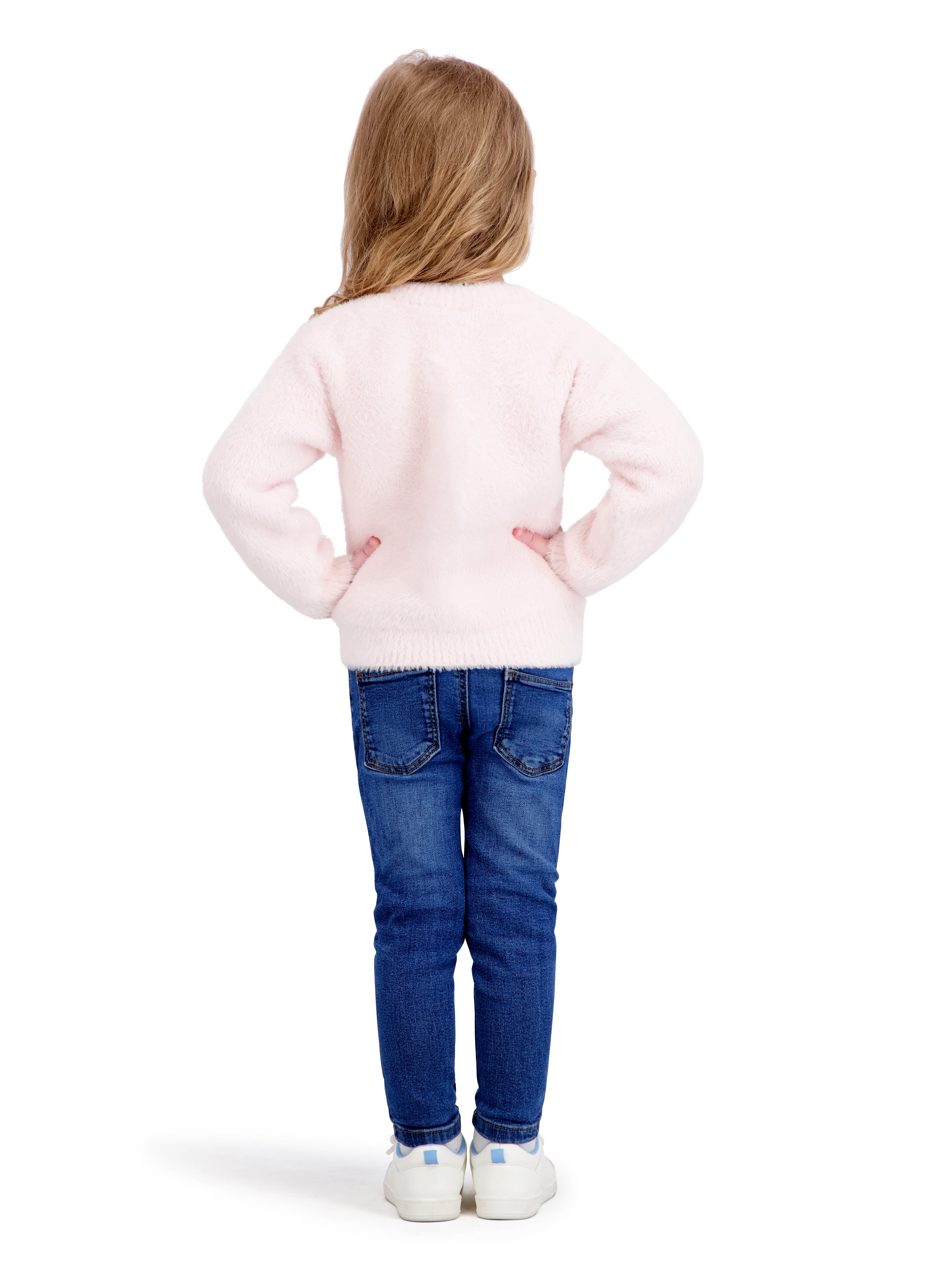 Super Kitties Toddler Girls Lurex Mohair Sweater, Sizes 12 Months - 5T