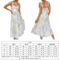 thumbnail image 3 of Vestido Vestido a media pierna con estampado de tirantes con cuello en V y cintura delgada de verano Cgtredaw Para estrenar, 3 of 5