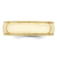 thumbnail image 4 of Primal Gold 10 Karat Yellow Gold 6mm Lightweight Milgrain Half Round Band Size 11.5, 4 of 8