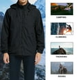 thumbnail image 4 of MYJAJAYI Mens Lightweight Windbreaker Waterproof Rain Jacket Long Sleeve with Zipper Closure Black S, 4 of 7