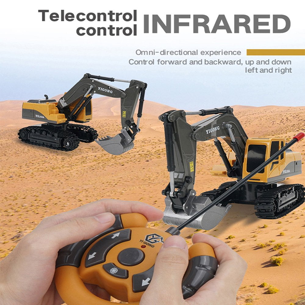 あっとRC 1/24 6CH RC Excavator Toys Remote Control Engineering Car