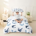 thumbnail image 2 of jejeloiu Watercolor Whale Twin Duvet Cover,Ocean Animal Print Twin Bedding For Boys,Blue White,Polkadot Reversible,2pcs,1 Duvet Cover and 1 Pillowcase, 2 of 6