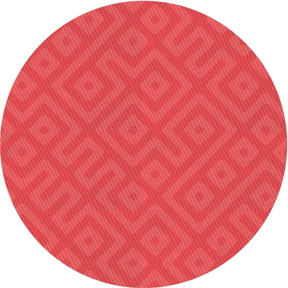 Ahgly Company Machine Washable Indoor Square Transitional Red Area Rugs, 3' Square