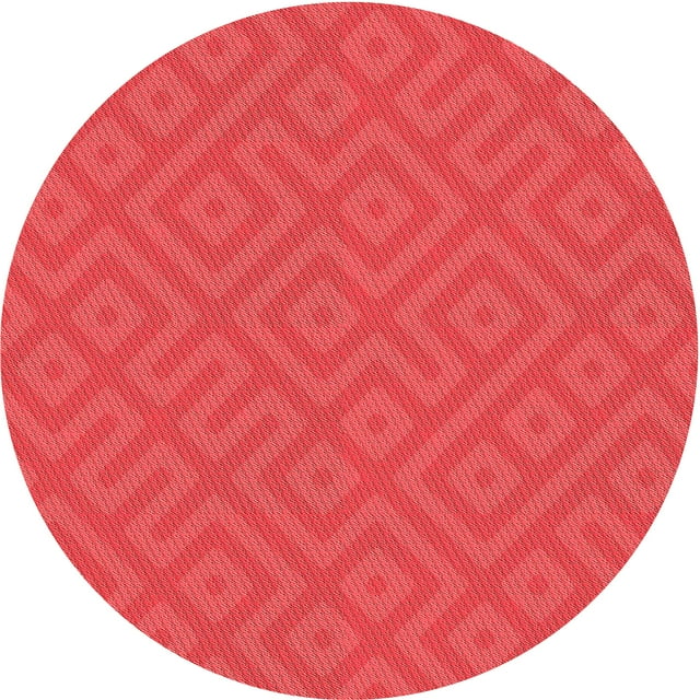 Ahgly Tapis Rond Lavable en Machine Intérieur Transitionnel Rouge, 3 Pieds Rond