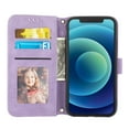 thumbnail image 3 of Dteck For iPhone 12,Hybrid Shockproof Wallet Stand Flip Leather Shoulder Strap Card Slot Full body protection 6.1",Lightpurple, 3 of 6