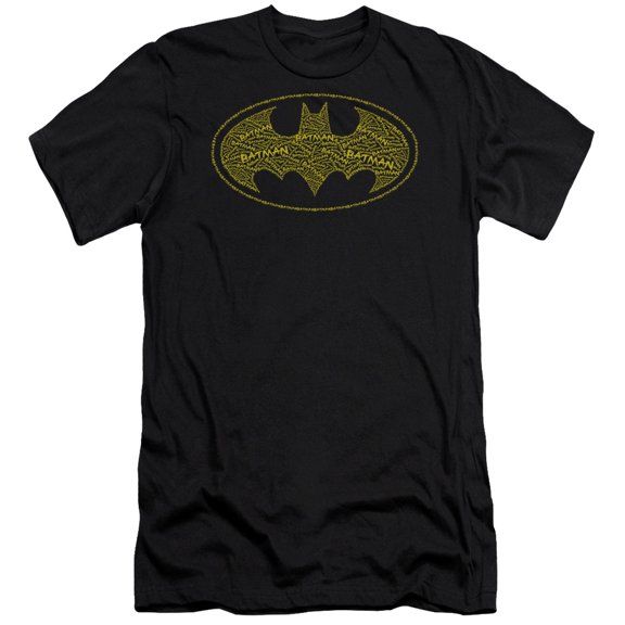 Batman Type Logo Premium Canvas T-Shirt Adult Slim Fit 30/1 Black