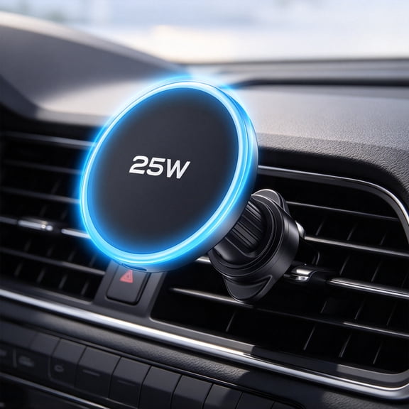 Phaopao 25W Fast Magnetic Wireless Car Charger, Air Vent for iPhone 17/16/15/14/13/12