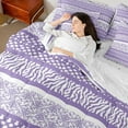 thumbnail image 5 of Manfei Vintage Mandala Damask Twin Bedding Sets 7-Piece, Plum Zebra Print Bedding Comforter Set, Cycle Stripes Abstract Reversible Sheet Sets, Lightweight Room Decor, 5 of 8