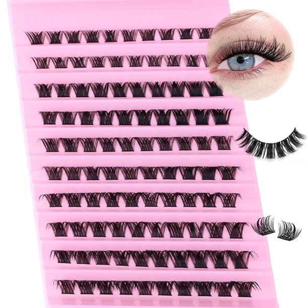 Kit de Extensión de Pestañas Houksouml Racimos Esponjosos D-Curl 8-16 mm