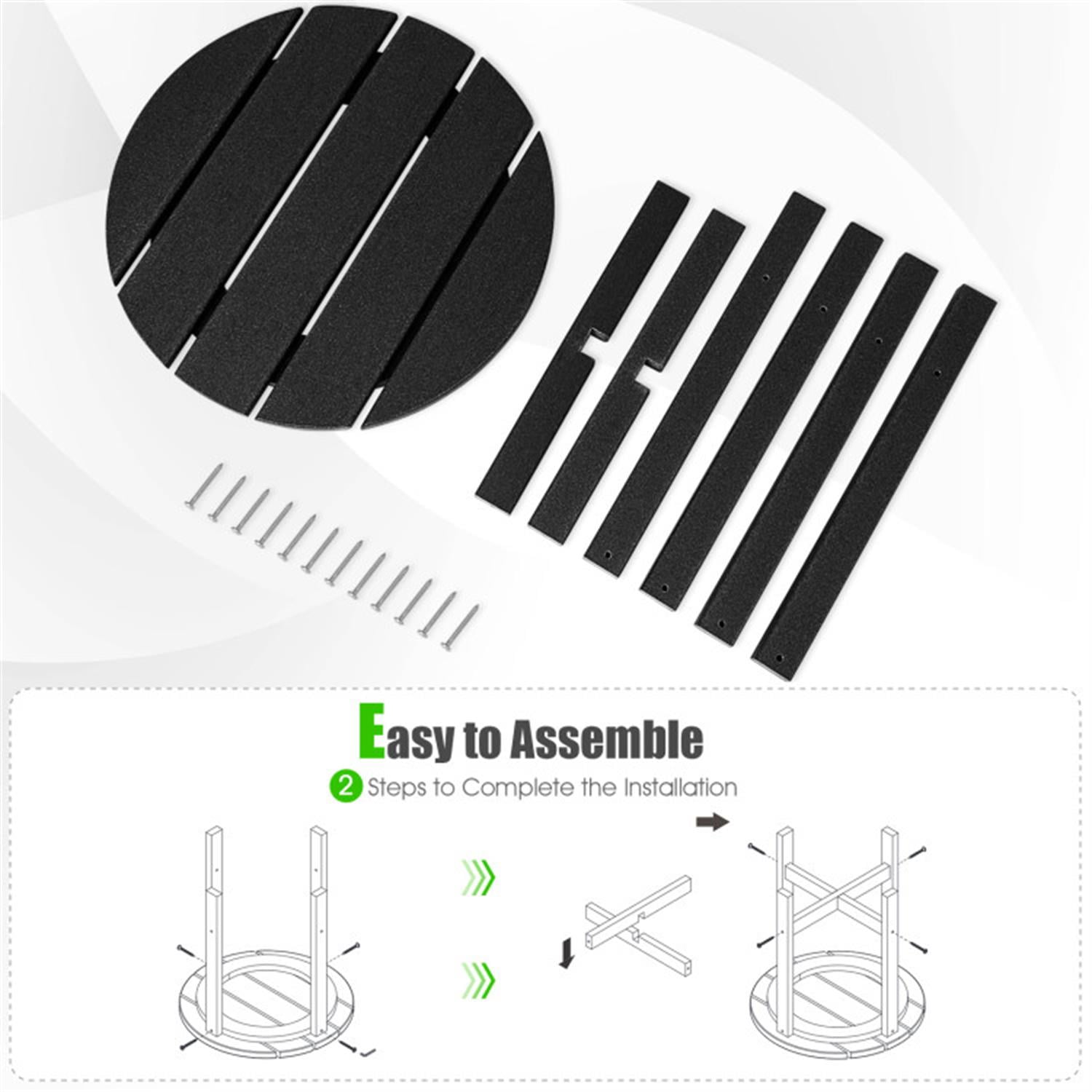 Demi Bonn 18" Round Weather-Resistant Adirondack Outdoor Side Table Set of 2, Small Outside End Table for Garden Yard Patio,door or Outdoor Use, Blue