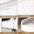 thumbnail image 6 of NEGYLIM Nightstand for Bedroom with 3 Drawers, Bedside Tables with Charging Station & LED Lights, Side Tables with 2 Wooden Drawers & a Sliding Top, Modern Style, for Living Room, Office, White, 6 of 13