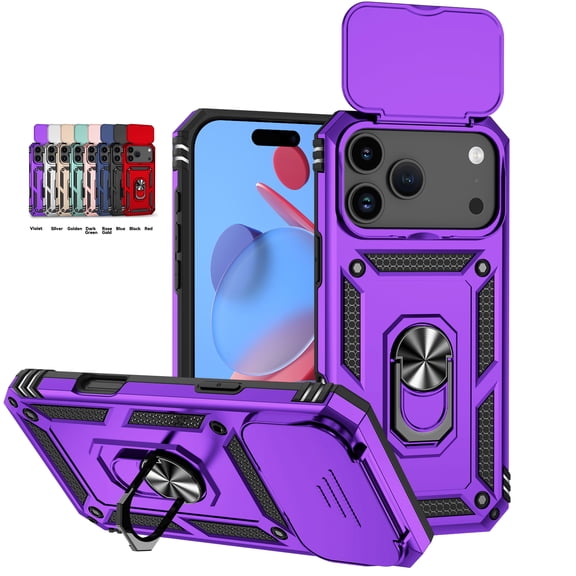 Mynvo Case for iPhone 17 Pro Max with Kickstand, Slim Lightweight Hard PC Protective Rugged Non-Slip Anti-Fingerprint Shockproof Back Cover for Women Men, Purple