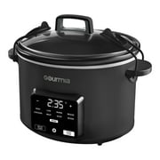 Gourmia Programmable Slow Cooker 4.5 Qt with Digital Controls and Auto Keep Warm, Black