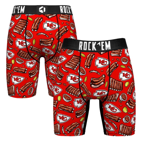 Men's Rock Em Socks Red Kansas City Chiefs BBQ Ribs Boxer Briefs
