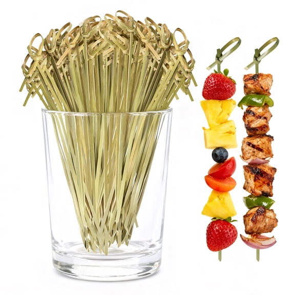 500Pcs Cocktail Picks Kit, 4.7" Fancy Toothpicks for Appetizers, Long Bamboo Skewers, Decorative Wooden Cocktail Sticks for Party Supplies Food Drinks Fruit Charcuterie Boards Accessories