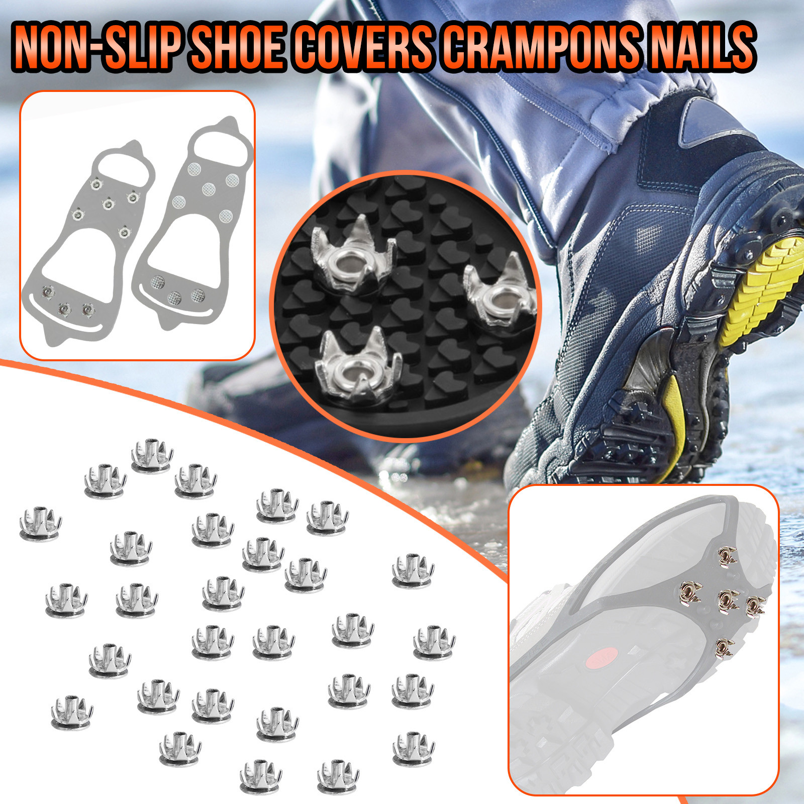 WNG Ice Snow Traction Cleats Mountaineering Climbing Crampons Hiking