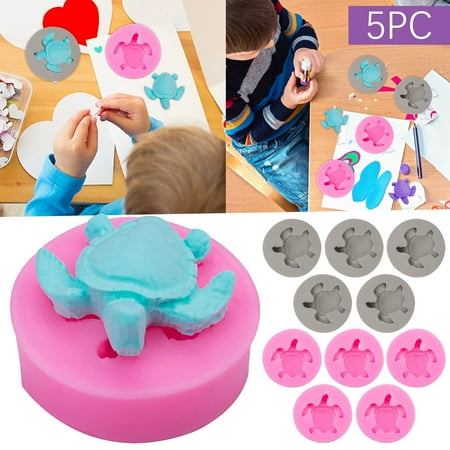 

QYY 5PCS Christmas DIY Cake Baking Tool Silicone Fondant Tool Cute Turtle Decoration Silicone Tool