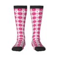thumbnail image 1 of Fotbe Plaid Heart Calcetas Divertidas Estampadas para Hombre y Mujer, Calcetas de Algodón hasta la Rodilla para Caminar, Correr, Enfermería y Embarazo, 1 of 6