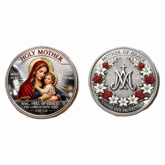 3Pcs Catholic Commemorative Coin! sdhkgrrt Holy Resurrection Coin, Religious Devotional Token for Prayer Faith, Double Sided Design, Keepsake Collectible, Spiritual Reminder, Gift for Believers