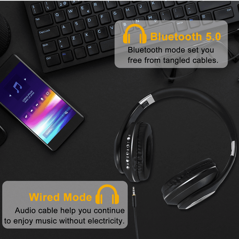 UrbanX UX991 Wireless Bluetooth Stereo Earphones High Resolution Audio Deep  Bass Superior Comfort Over The Ear Headphones with Mic for Allview P9