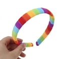 thumbnail image 6 of (One) New rainbow-colored striped headband-XL, 6 of 10