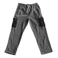 thumbnail image 6 of Havenre Baggy Cargo Sweatpants for Men Drawstring Waist Patchwork Color Block Athletic Joggers with Pockets Loose Soft Cozy Sport Jogging Pants Dark Gray XL, 6 of 8