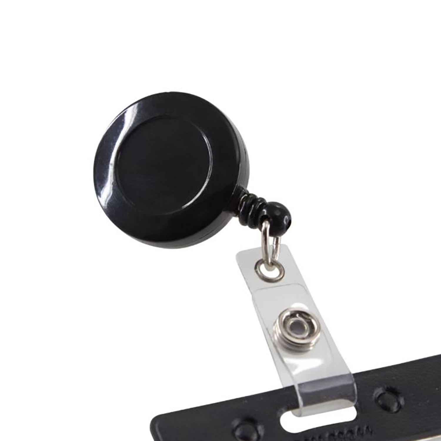SICURIX Standard Round ID Badge Reel with Belt Clip, Black, Pack of 6