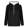 thumbnail image 5 of Otntypg Tunic Hoodies for Women Fashion Lightweight Split Hem Drawstring Casual Long Sleeve Hooded Sweatshirts Tops with Pockets Trendy Atheltic Pullover T-Shirts Black S, 5 of 8