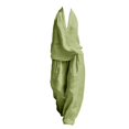 thumbnail image 2 of Women's Halter Neck 2 Piece Set, V Neck Tank Top and Wide Leg Pants Outfit, Casual Lounge Set, Summer Vacation Outfits for Women, Beach Cover Up and Romper Alternative-Green, 2 of 4