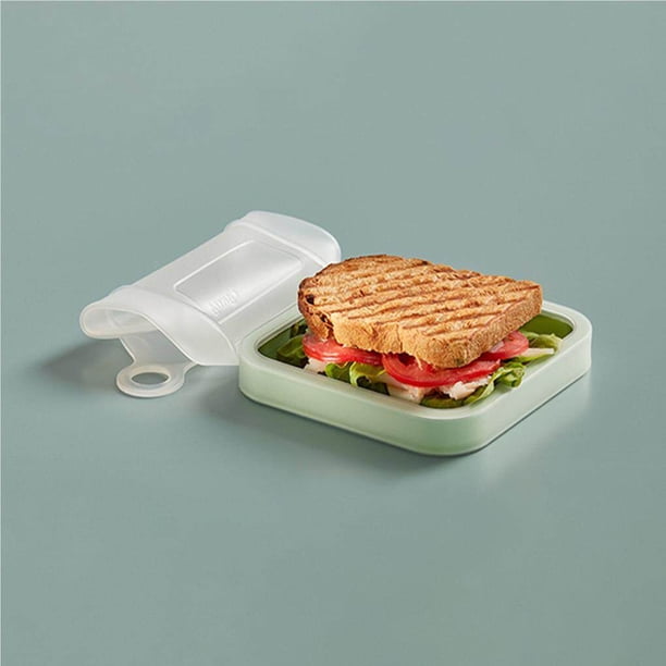 Billuyoard Fiambrera, contenedor para sándwich, caja portátil reutilizable de silicona para sándwich, contenedor compacto de almacenamiento de alimentos Mostrada Billuyoard HA014967-00
