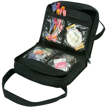 Yazzii Black Quilted Cotton Oval Craft Organizer Bag 12 Yazzii Black Quilted Cotton Oval Craft Organizer Bag 12