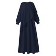 thumbnail image 4 of IROINNID Maxi Dress for Women The Winter Plus Size Round Neck Loose Sexy Long Sleeve Solid Dress Reduced,Blue, 4 of 8