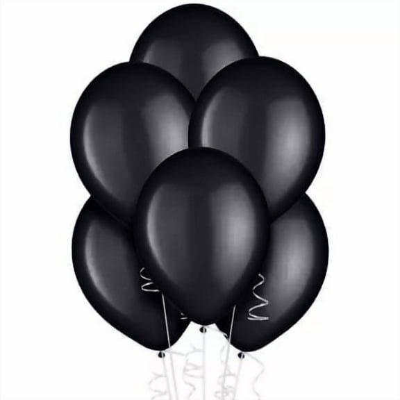 Exquisite 12" Black Bulk Pack Latex Balloons | 72 Count