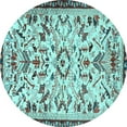 thumbnail image 1 of Ahgly Company Indoor Round Animal Light Blue Traditional Area Rugs, 3' Round, 1 of 4