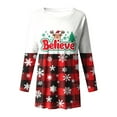 thumbnail image 5 of Duqingm Christmas Sweatshirts for Women Santa Christmas Shirt Women Merry and Bright Pullover Christmas Lights Graphic T Shirts Xmas Long Sleeves Tops Watermelon Red,XL, 5 of 5