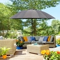 thumbnail image 2 of Outsunny Parasol de Jardin 8 Pieds Réglable pour l'Extérieur, Pare-Soleil, Gris Foncé, 2 of 10