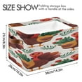 thumbnail image 4 of Thanksgiving Cute Turkey with Leaves Square Storage Bins with Handles Collapsible Containing Box 2 Packs, 4 of 9