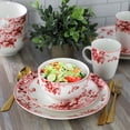 thumbnail image 6 of Elama Traditional Red Rose 16 Piece Stoneware Dinnerware Set, 6 of 8