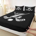 thumbnail image 3 of Homewish Personalized Initial Y Bed Sheets 4pcs for Kids Boys Girls, Ice Hockey Sport King Sheets, Black and Gray Sheet Set, Super Cozy Room Decor, 3 of 7
