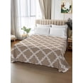 thumbnail image 2 of Modern Beige Geometric Full Size Flat Sheet, Wrinkleproof & Fadeproof Cooling Flat Bed Sheet Only, Abstract Art Morocco Aesthetic Breathable Soft Bedding Top Sheets 81 x 96 Inches, 2 of 8