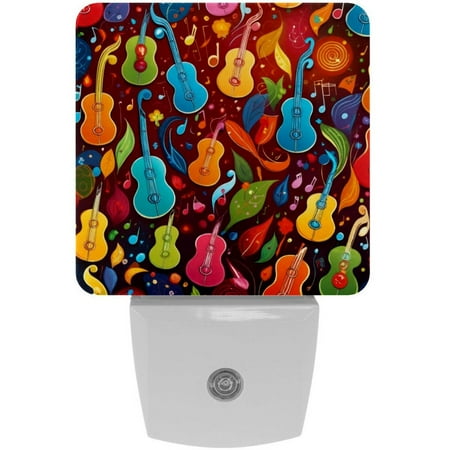

Music Notes Colorful Pattern LED Night Lights Dusk To Dawn Smart Sensor 0.5W Plug-In Night Lights Lamp For Bedroom Bathroom Kitchen Hallway Stairs 2Pack