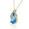 thumbnail image 2 of Galaxy Gold 14K Yellow Gold Natural Diamonds and Blue Topaz Pendant Necklace - December Birthstone - Communication & Serenity - 16" to 24" - Fine Jewelry for Women, 2 of 3