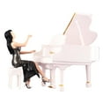 thumbnail image 1 of Figura de pianista a escala 1/64, modelo de escena callejera, kits de construcción DIY con piano pintado para blanco negro, 1 of 9