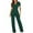 Green, variant on SincereX Jumpsuits Womens Plus Size Plain Jumpsuits Ladies Women Strappy Waist Up Short Sleeved Jumpsuit with V-Neck Wide Leg Pants Red XXL