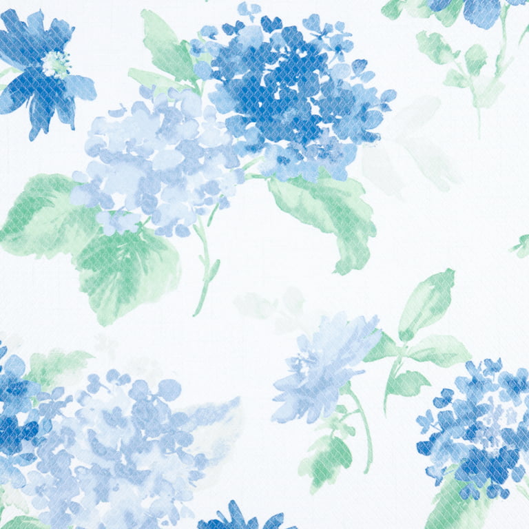 Martha Stewart Amber Floral Daisy Stripe Reverisble Water Resistant Kitchen Mat, Blue/Purple, 20x39