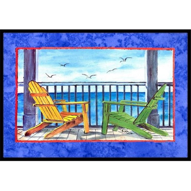 24 x 36 In. Adirondack Chairs Blue Indoor or Outdoor Mat
